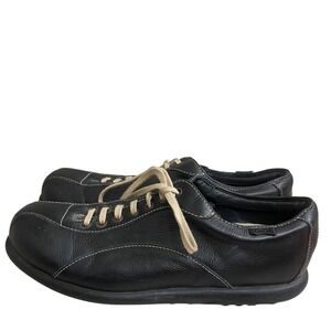 Camper pelotas Black Leather Lace Up Casual Sneakers Men Size 43 USA 9.5 pre own